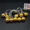 Kép 1/2 - LEDFŰZÉR 10 DB GÖMBBEL 1/200 ARANY ELEMES 160 cm