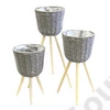 Kép 1/2 - VIRÁGTARTÓ 3 DB 1/8 SZÜRKE 26x42,5; 26x52,5; 26x68,5 cm
