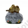 Kép 1/2 - MADÁRPÁR  KÖVÖN ISTEN HOZOTT FELIRATTAL 1/12 19,7x10,5x19,7 cm