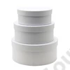 Kép 1/2 - PAPÍRDOBOZ 3 DB KEREK 1/36 FEHÉR 21,5x9; 18,5x7,5; 15,5x6 cm