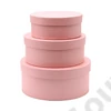 Kép 1/2 - PAPÍRDOBOZ KEREK 3 DB 1/36 21,5x9; 18,5x7,5; 15,5x6 cm RÓZSASZÍN