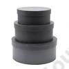 Kép 1/3 - PAPÍRDOBOZ KEREK 3 DB 1/36 21,5x9; 18,5x7,5; 15,5x6 cm FEKETE
