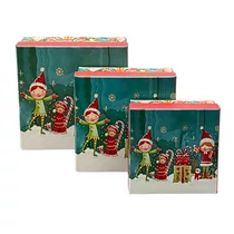 PAPÍRDOBOZ 3 DB KARÁCSONYI 1/60 15x7; 13x6; 11x5 cm