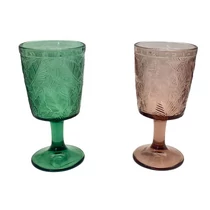 ÜVEG POHÁR TALPAS 1/48 8x17 cm 2 SZÍNBEN