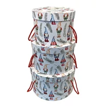 PAPÍRDOBOZ KEREK 3 DB KARÁCSONYI 1/18 19x13;22x14,5;25,5x15 cm