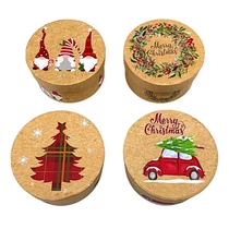 PAPÍRDOBOZ KEREK KARÁCSONYI 12/216 10,8x5,5 cm 4 FÉLE