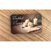 FA TÁBLÁCSKA- KEGYELETI "Emléked őrizzük" 6,5x4 cm