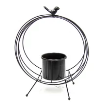 VIRÁGTARTÓ FÉM 1/35 35 cm, 9,5x8 cm FEKETE