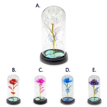 FÉMRÓZSA ÜVEGBÚRÁBAN LEDES 1/40 15x15x21 cm 5 SZÍNBEN