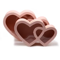 PAPÍRDOBOZ SZÍV 2 DB 1/16 38x25,5x11,5; 33,5x22x9,5 cm RÓZSASZÍN