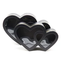 PAPÍRDOBOZ SZÍV 2 DB 1/16 38x25x11,5; 33,5x21,7x9,5 cm FEKETE