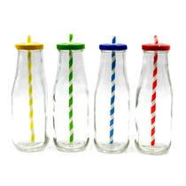 ÜVEG SZÍVÓSZÁLLAL 1/72  19x6.5 cm 4 szín 450 ml