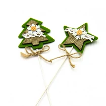 FILCDÍSZ KARÁCSONYI PÁLCÁS ZÖLD 12/1200 27 cm 2 FÉLE