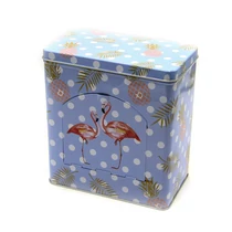 FÉMDOBOZ 1/24  FLAMINGÓS 18x16 cm