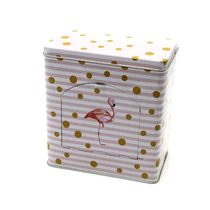 FÉMDOBOZ 1/24  FLAMINGÓS 18x16 cm