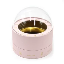 VIRÁGDOBOZ BÚRÁS 1/18 RÓZSASZÍN 20x17,5 CM