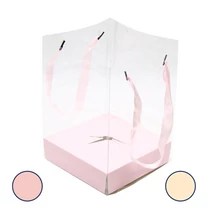 VIRÁGDOBOZ 1/250 18x18x25 cm RÓZSASZÍN, KRÉM