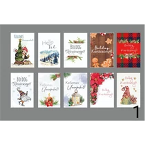 Kísérőkártya 10db /csomag karácsonyi vegyesen 4x6 cm