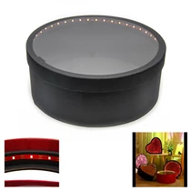 DÍSZDOBOZ LEDES KEREK 1/8 38x15 cm  FEKETE 