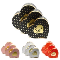 PAPÍRDOBOZ SZÍV 3 DB 1/24 27x24x11; 24x21x10; 20,5x18x8,5 cm 4 SZÍNBEN