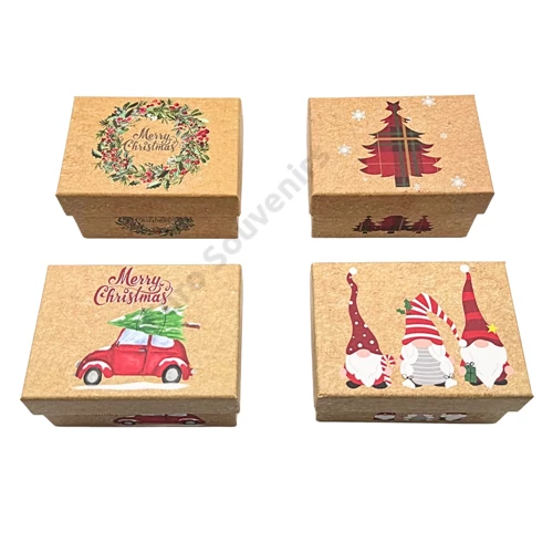 PAPÍRDOBOZ KARÁCSONYI 12/216 11x7,5x5,5 cm 4 FÉLE