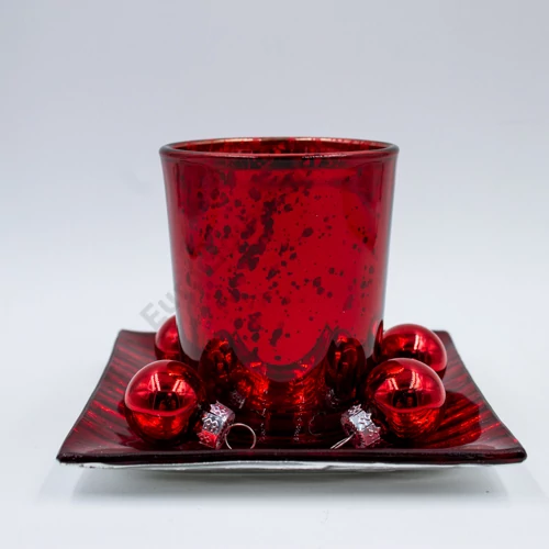 MÉCSESTARTÓ PIROS 24/48 11x10 cm