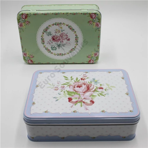FÉMDOBOZ 12/48 2 FÉLE RÓZSÁS  5,5x19x13 cm