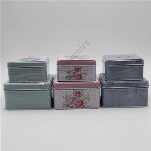 FÉMDOBOZ 2 db 48/96 3 FÉLE 6x10x10 cm , 4,5x8,5x8,5 cm