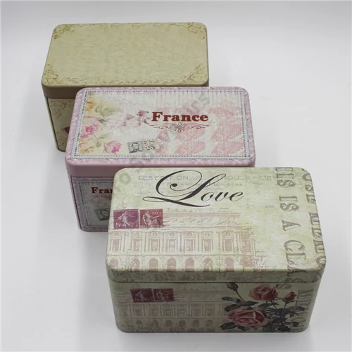 FÉMDOBOZ 6/48 3 FÉLE RÓZSÁS 9,5x17x10 cm