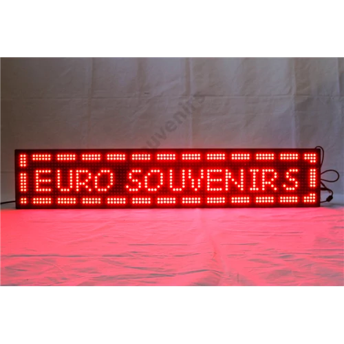 REKLÁMTÁBLA LEDES, Programozható piros 94,5x18,5 cm