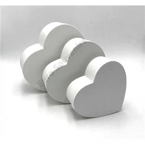 PAPÍRDOBOZ SZÍV 3 DB 1/36 21,5x20x9; 18,5x17x7,5; 15,5x14,5x6 cm FEHÉR