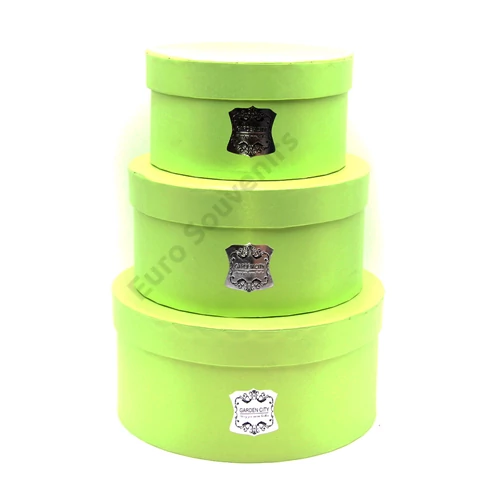 PAPÍRDOBOZ 3 DB KEREK 1/30  ZÖLD 22x11 cm