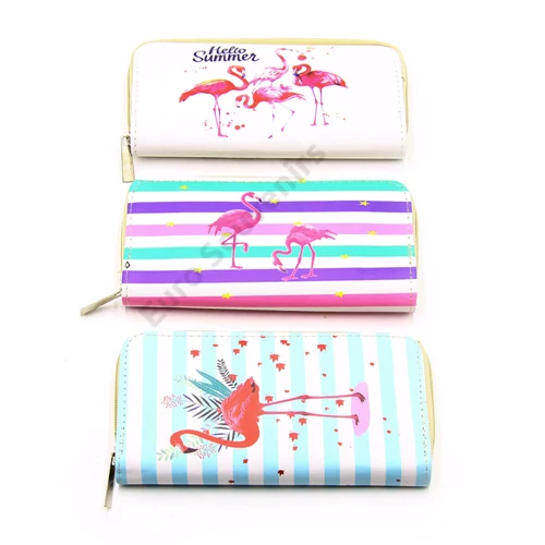 PÉNZTÁRCA 12/240 FLAMINGOS 18,5x9,5 cm 3 FÉLE 
