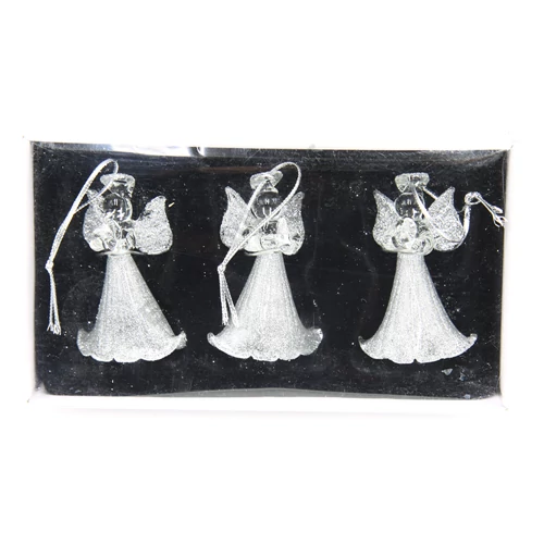 ÜVEGANGYAL 3 DB ARANY,EZÜST,FEHÉR 1/200  6x4 cm