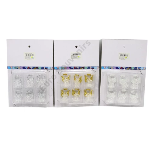 ÜVEGANGYAL 6 DB ARANY,EZÜST,FEHÉR 1/320  4x2,5 cm