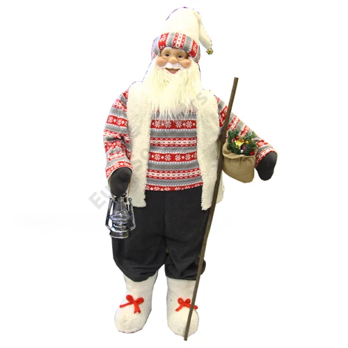 MIKULÁS ÁLLÓ 1/1 140 CM FEHÉR-PIROS RUHÁS