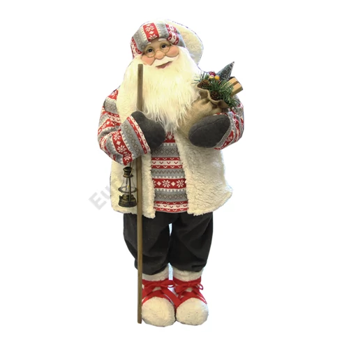MIKULÁS ÁLLÓ 100 CM FEHÉR-PIROS RUHÁS