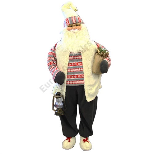 MIKULÁS ÁLLÓ 170 CM FEHÉR-PIROS RUHÁS 1/1
