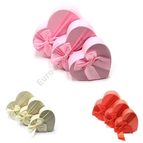 PAPÍRDOBOZ SZÍV 3 DB 1/36 21,5x20x9; 19X16X7,5;16X14X6 cm 3 SZÍNBEN
