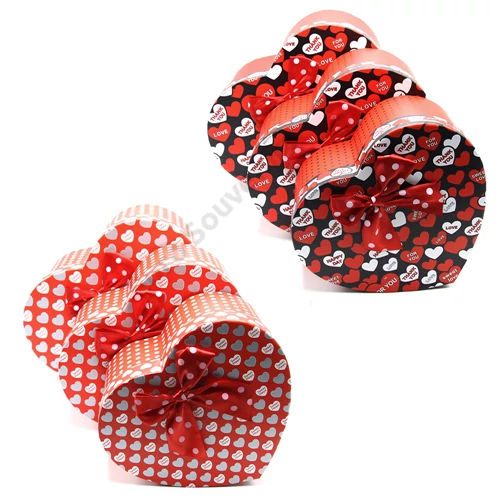 PAPÍRDOBOZ 3 DB SZÍVES 1/30 2 FÉLE 27x21x13 cm