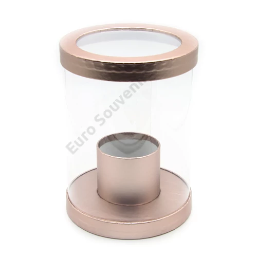 VIRÁGDOBOZ HENGER 1/84 ROSEGOLD 14,5x20 cm 