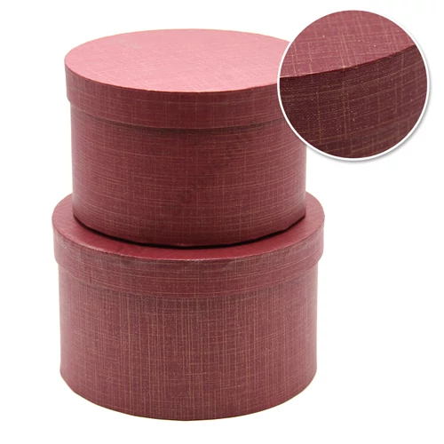 PAPÍRDOBOZ KEREK 2 DB 1/24 18x11; 16x10 cm BORDÓ