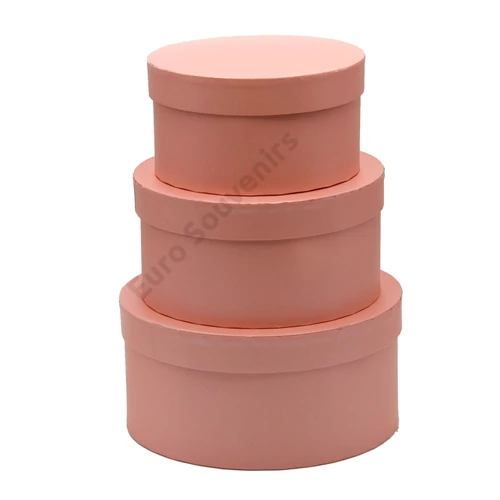 PAPÍRDOBOZ KEREK 3 DB 1/30 23x11; 20x10; 17x9 cm RÓZSASZÍN