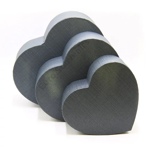 PAPÍRDOBOZ SZÍV 3 DB 1/16 31x28,5x13,5; 27x24,5x11,5; 22,5x20,5x9,5 cm SÖTÉT SZÜRKE