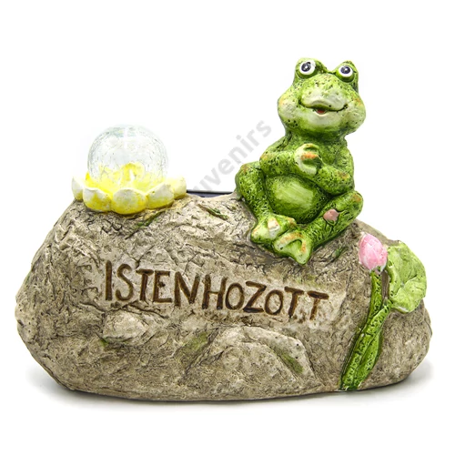 BÉKA KÖVÖN ÜLŐ ISTEN HOZOTT FELIRATTAL NAPELEMES 1/2 31x12x24,5 cm