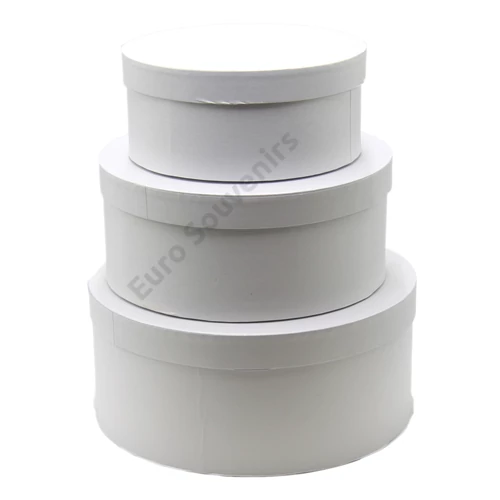 PAPÍRDOBOZ  KEREK 3 DB 1/6 30x13,5; 27x11,5; 22x9,5 cm FEHÉR