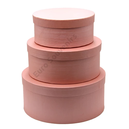 PAPÍRDOBOZ KEREK 3 DB 1/6 31x13,5; 27x11,5; 22x9,5 cm RÓZSASZÍN