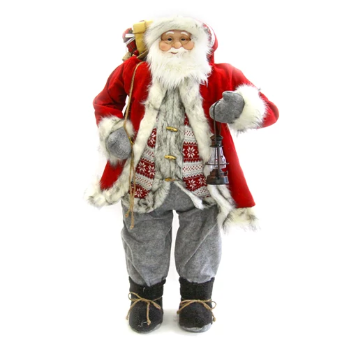 MIKULÁS ÁLLÓ 1/2 120 cm PIROS SZÜRKE 