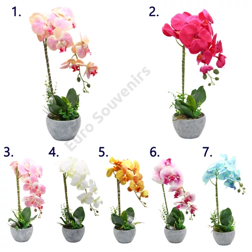 ORCHIDEA KASPÓBAN LED VLÁGÍTÁSSAL 1/16 45 cm 7 SZÍNBEN