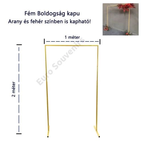 BOLDOGSÁG KAPU 1/5 2x1 m ARANY, FEHÉR